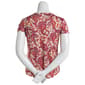 Womens C''est La Vie Short Sleeve Paisley Button/Tie Front Blouse - image 2