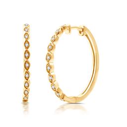 Nova Star® 1/10ctw. Lab Grown Diamond Marquise Hoop Earrings