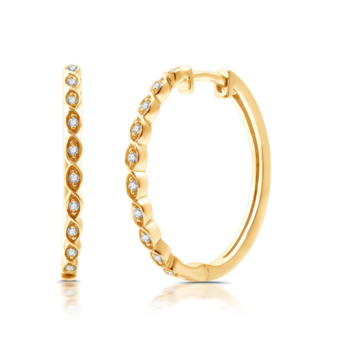 Nova Star® 1/10ctw. Lab Grown Diamond Marquise Hoop Earrings