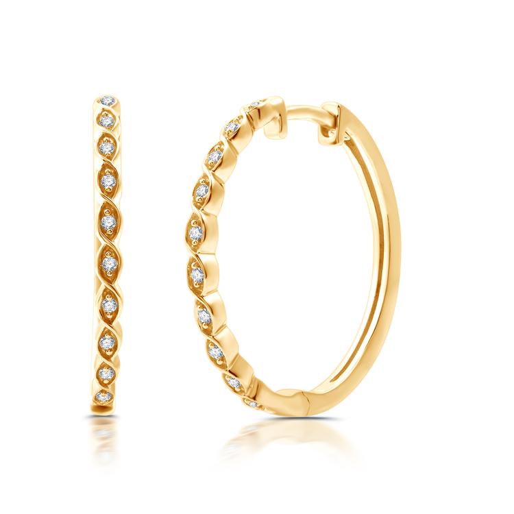 Nova Star® 1/10ctw. Lab Grown Diamond Marquise Hoop Earrings