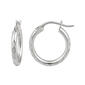 Sterling Silver 25mm Diamond Cut Click-Top Hoop Earrings - image 1