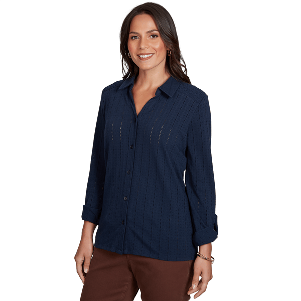 Plus Size Ruby Rd. English Countryside Cotton Dobby Solid Textur