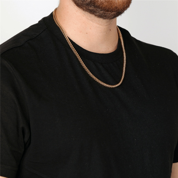 Mens Lynx Gold-Tone Ion Plated Foxtail Chain Necklace