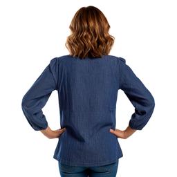 Womens Nautica Pintuck Popover Chambray Woven Blouse