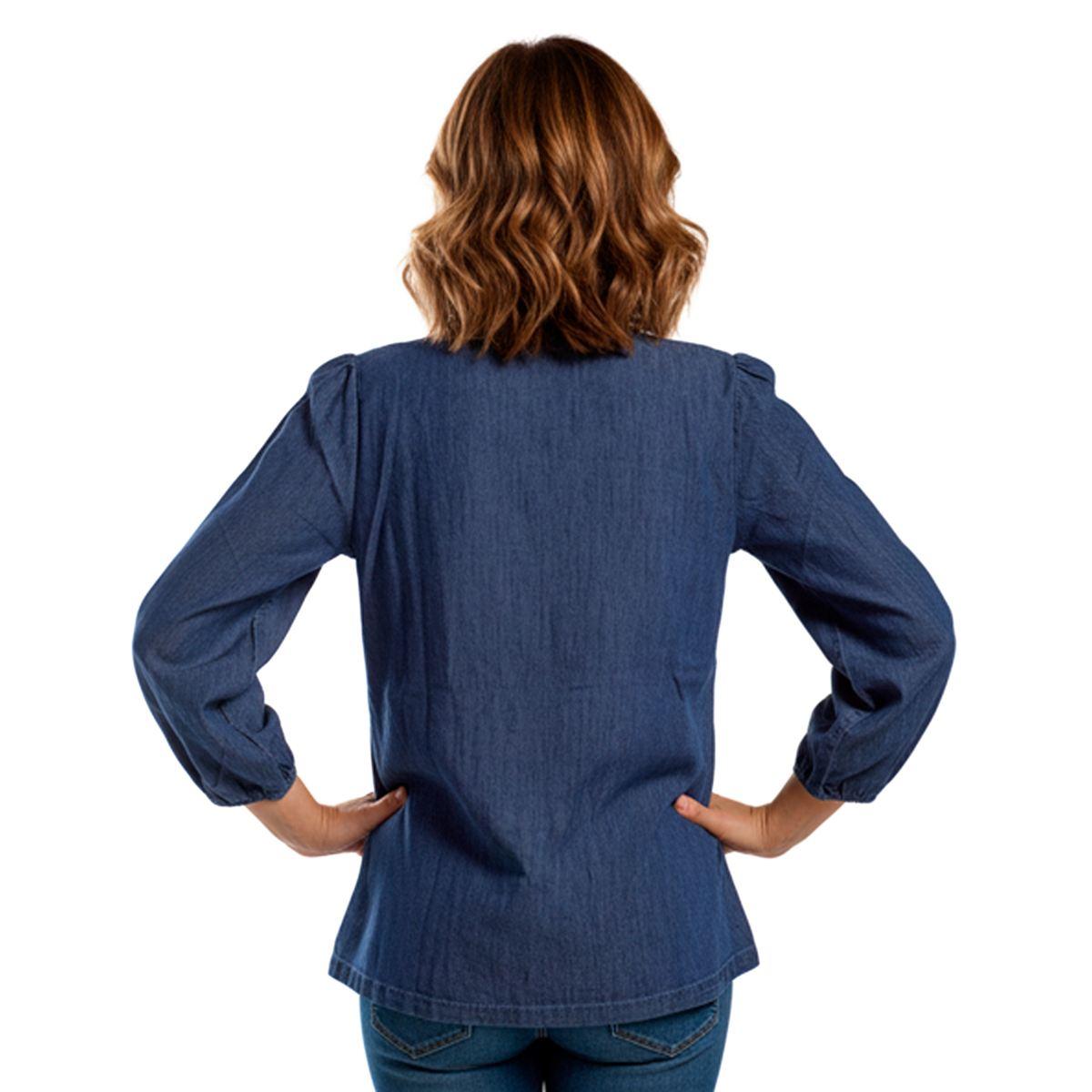 Womens Nautica Pintuck Popover Chambray Woven Blouse
