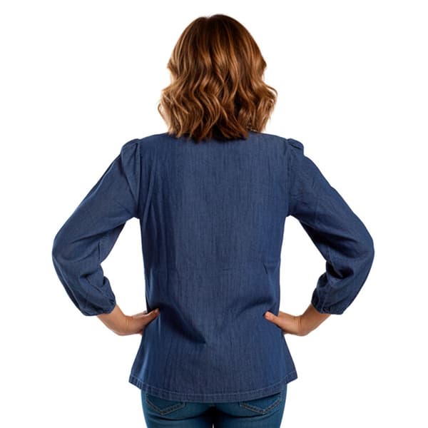 Womens Nautica Pintuck Popover Chambray Woven Blouse