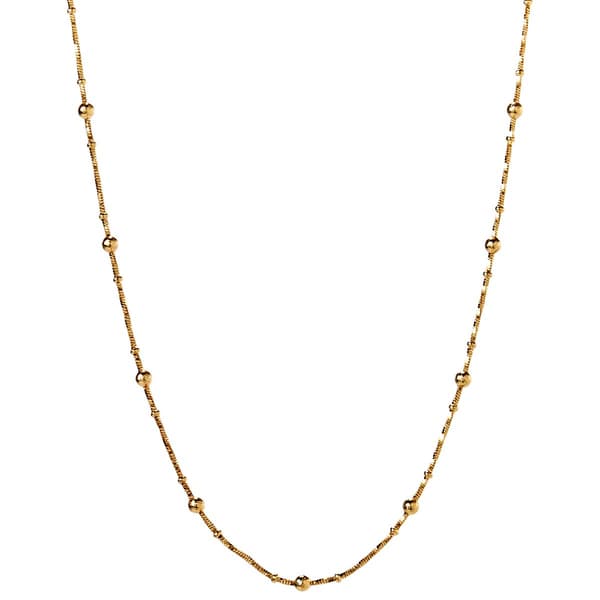 Design Collection Silver-Tone Twist Bead Stone Necklace - image 