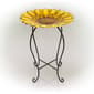 Alpine Embossed Metal Sunflower Birdbath - image 1