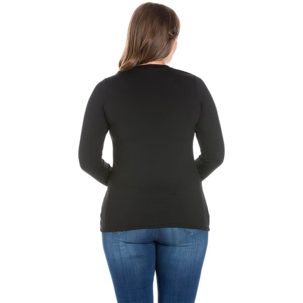 Plus Size 24/7 Comfort Apparel Scoop Neck Long Sleeve Tee