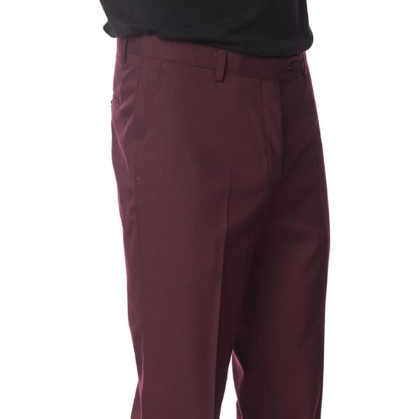 Mens Paisley & Gray Solid Dress Pants - Burgundy Wine