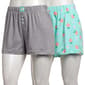 Juniors Pillow Talk 2pk. Peaches & Solid Pajama Shorts - image 1