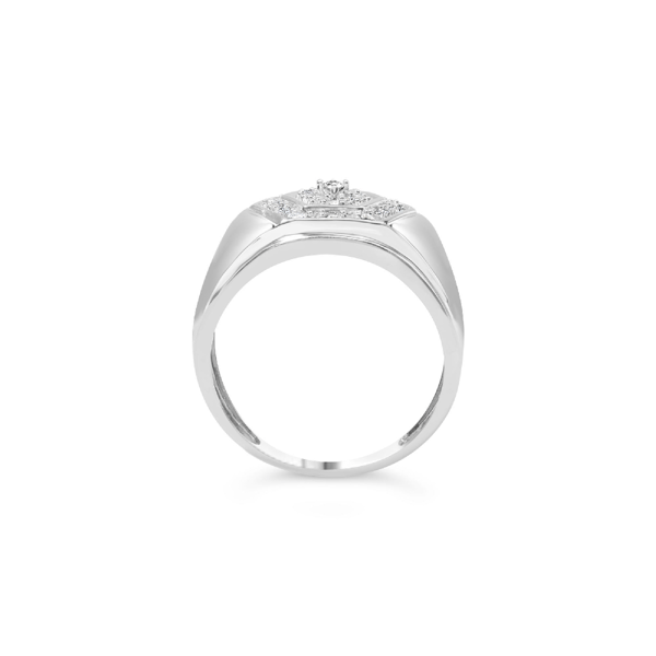 Mens Haus of Brilliance 1/2ctw. Multi-Diamond Hexagon Frame Ring