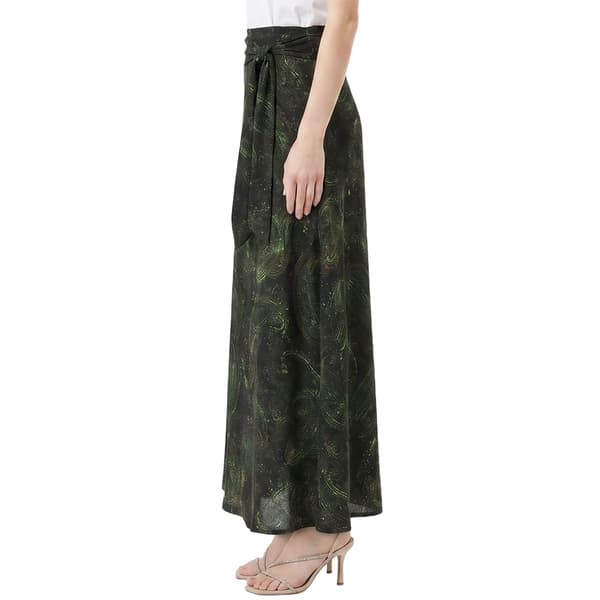 Womens NY Collection Pull On Tie Waist Faded Paisley Maxi Skirt