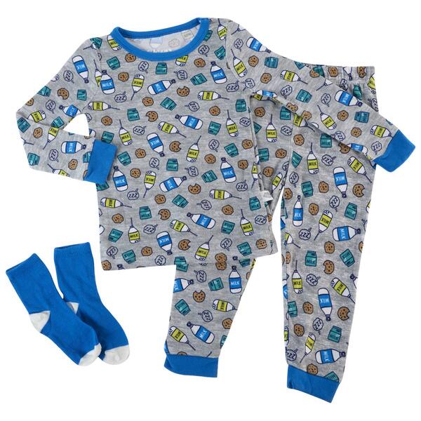 Toddler Boy Sleep On It&#40;R&#41; Milk & Cookie Pajama Set w/ Crews - image 