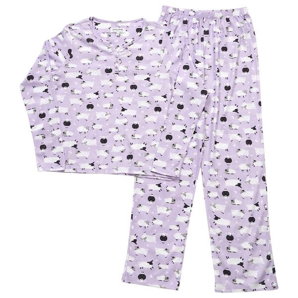Petite Karen Neuburger Henley Sheep Long Leg Pajama Set - image 