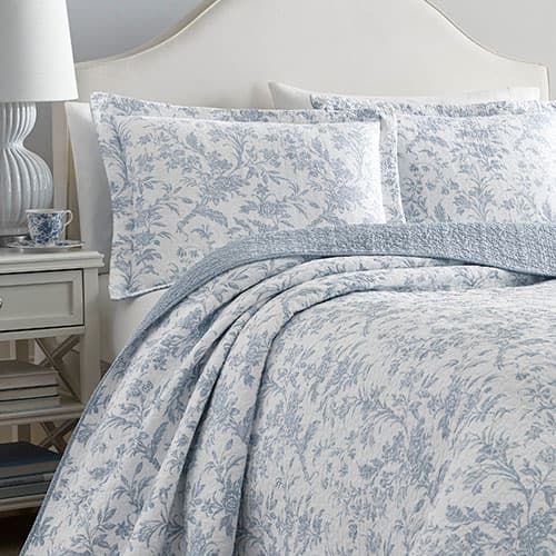 Laura Ashley® Amberley Blue Quilt Set