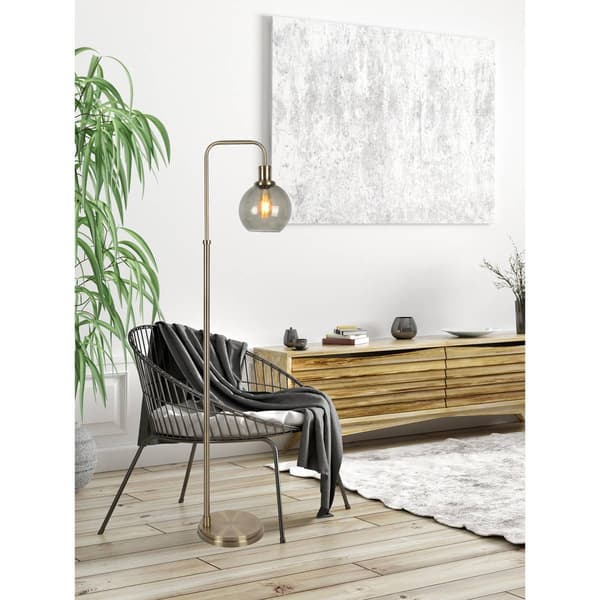 Simplee Adesso Smoked Glass Floor Lamp