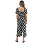 Womens Luxology Short Sleeve Square Neck Print Challis Jumpsuit - image 2