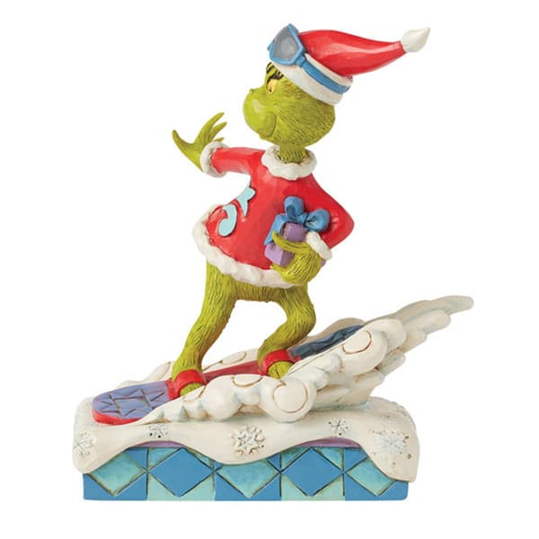Jim Shore Grinch Snowboarding Christmas Figurine