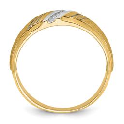 Mens Gentlemens Classics™ 14kt. Gold Rhodium Stripe Diamond Ring