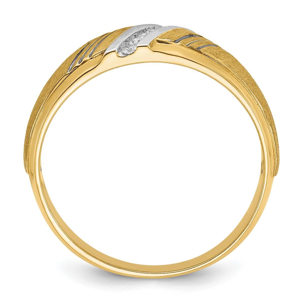 Mens Gentlemens Classics™ 14kt. Gold Rhodium Stripe Diamond Ring
