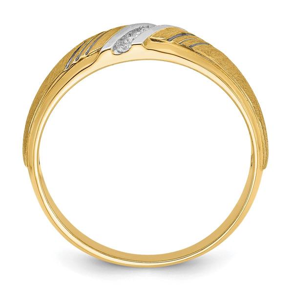 Mens Gentlemens Classics™ 14kt. Gold Rhodium Stripe Diamond Ring