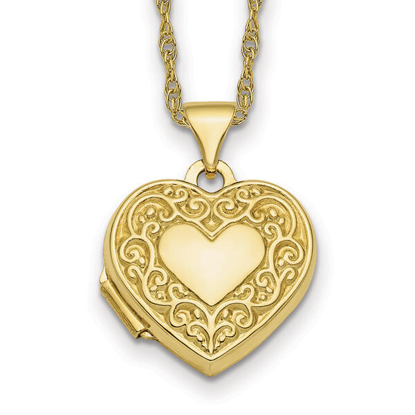Gold Classics&#40;tm&#41; 10kt. Yellow Scroll Heart Locket - image 