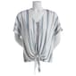 Womens Tru Self Dolman Tie Front Top with Faux Placket - image 1