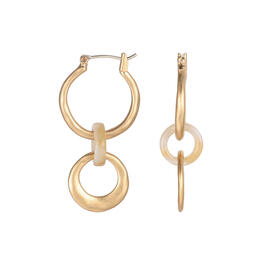 Bella Uno Worn Gold-Tone Click-Top Hoop Dangle Earrings