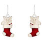 CZ Christmas Kitten Fishhook Earrings - image 2