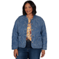 Plus Size Ruby Rd. Game of Luxe Quilted Floral Denim Jacket - image 1