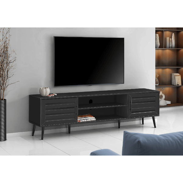 Monarch Specialties Transitional 72in. Two Door TV Stand - image 