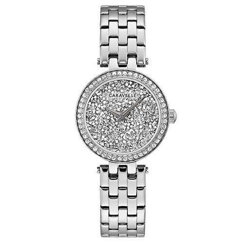 Womens Caravelle Crystal Pave Dial Bracelet Watch - 43L210 - image 