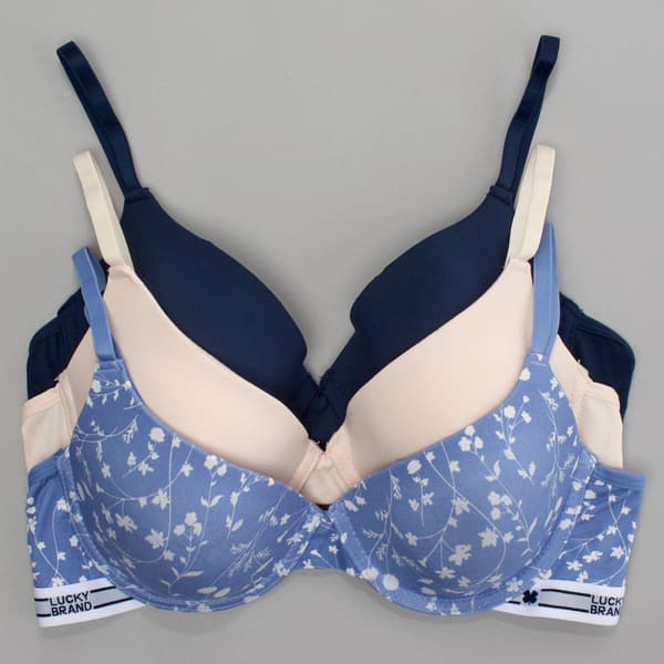 Womens Lucky 3pk. Brushed Micro T-Shirt Bras LVD71551 - image 
