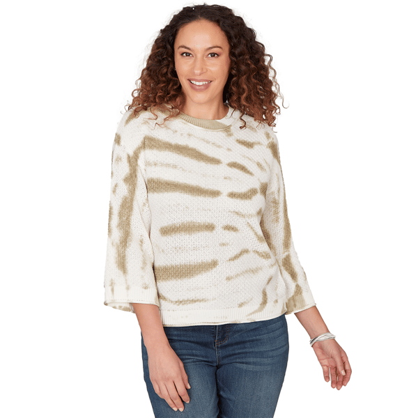Womens Skyes the Limit Fresh Start 3/4 Sleeve Crew Neck Tie Dye - image 