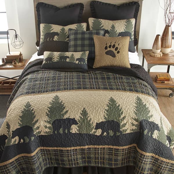 Donna Sharp Bear Walk Plaid Quilt - image 