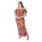 Plus Size 24/7 Comfort Apparel Off Shoulder Abstract Maxi Dress - image 1