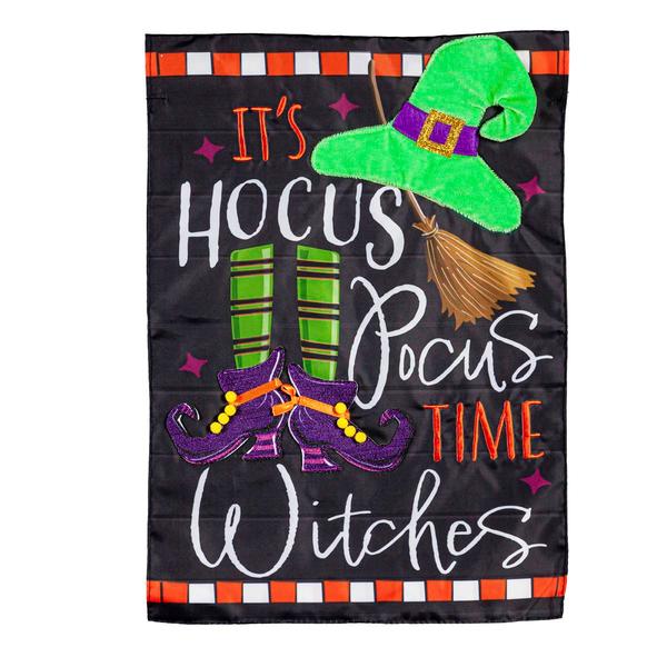 Evergreen Hocus Pocus Time Garden Applique Flag - image 