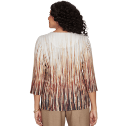 Womens Alfred Dunner Union Square 3/4 Sleeve Ombre Blouse