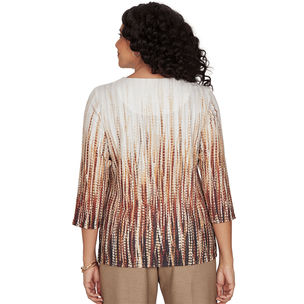 Womens Alfred Dunner Union Square 3/4 Sleeve Ombre Blouse