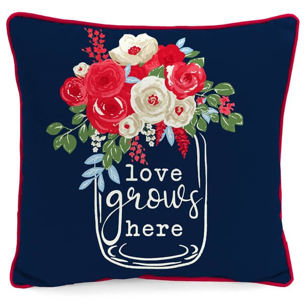 Jordan Manufacturing Love Grows Here Outdoor Throw Pillow - image 