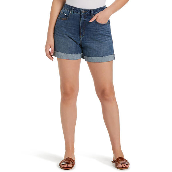 Womens Rafaella&#40;R&#41; Classic Fit Raw Edge Cuffed Denim Shorts - image 