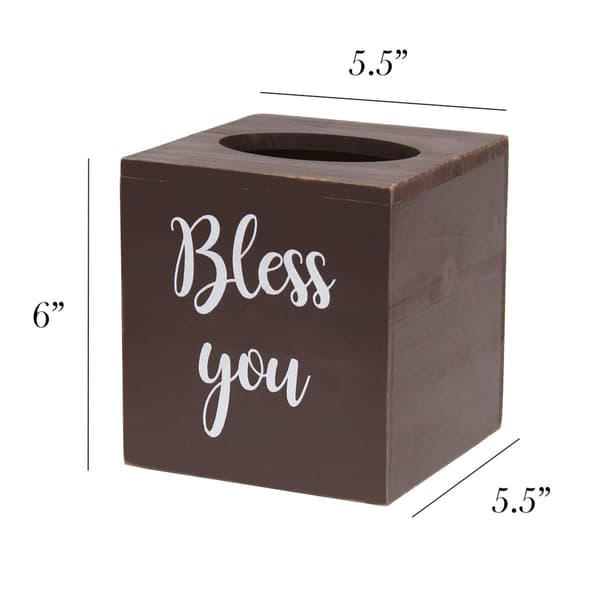 Elegant Designs Decorix Farmhouse Wooden Tissue Box Cover