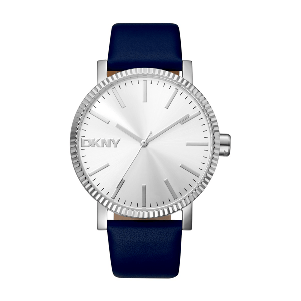 Womens DKNY Soho Maxi Silver Dial Blue Strap Watch - DK1L034L0015