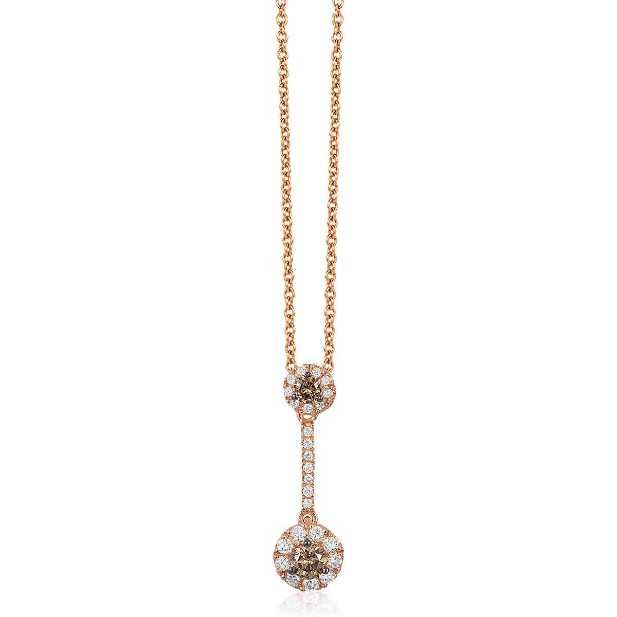 Le Vian(R) Rose Gold White & Brown Diamond Circle Pendant