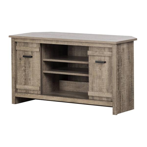 South Shore Exhibit Weathered Oak Corner TV Stand - image 