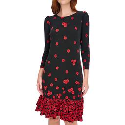 Womens Tommy Hilfiger Floral Ruffle Hem Shift Dress