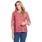 Womens Multiples 3/4 Flare Sleeve Scoop Neck All Over Floral Top - image 1