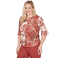 Womens Alfred Dunner Spice Market Floral Color Block Blouse - image 3