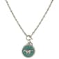 1928 Silver-Tone Turquoise Enamel Horse Pendant Necklace - image 1